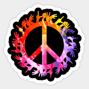 Pe Symbol Hand Sign Tye Dye Awareness Sticker